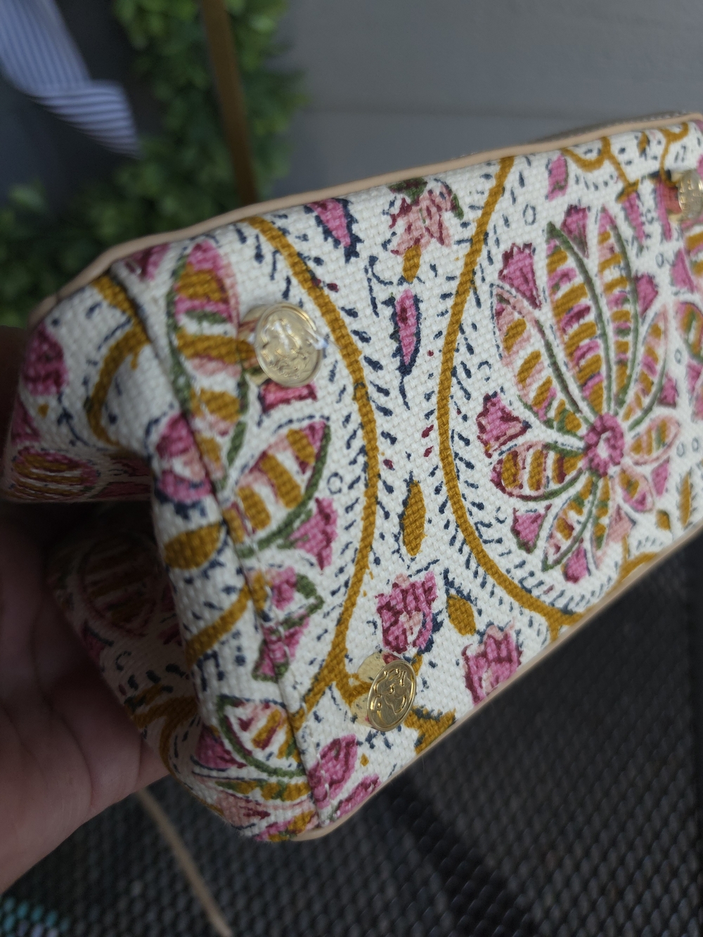 Spartina 449 Beige Floral Crossbody with Leather Tassels - Picture 12 of 13
